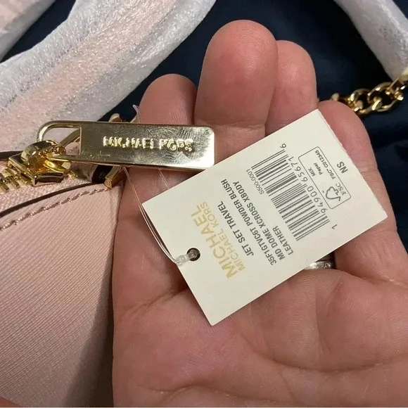 BNWT Michael Kors Powder Blush Medium Dome Xcross Xbody Leather